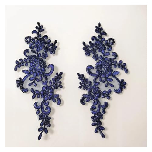 HEUchuan 1Pair Flower Floral Embroidery for Evening Skirt Lace Applique Fabric Patch Textiles Decoration Patch Sewing On Accessories für die Herstellung von Nähmaschinen(04) von HEUchuan