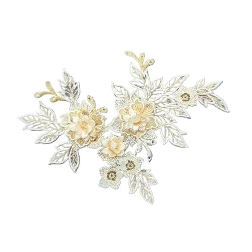 HEUchuan 1pair Embroidered Lace On Flower Wedding Dress Accessories Lace Stickers Bridal Dress Decoration für die Herstellung von Nähmaschinen(Color 6) von HEUchuan