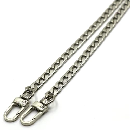 HEUchuan 20–160 cm Metallkette for Damentaschen, Flache Breite, Geldbörsenriemen, Griff, Ersatz for Handtaschenschulter, 7 mm für Schulter Crossbody Bag(Silver,120cm) von HEUchuan