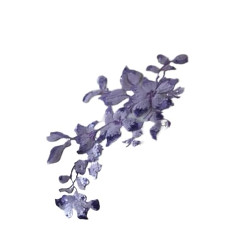 HEUchuan 3Pc Sequin Flower Floral Glitter Lace Applique Sewing Trims Patch Wedding Decoration DIY Craft 30X15cm für die Herstellung von Nähmaschinen(Purple) von HEUchuan