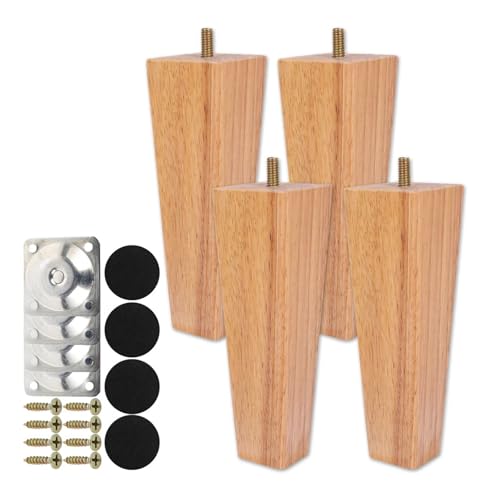 HEUchuan 4 STÜCKE Massivholz Möbelbeine 6/10/15 cm Stuhl Bett Tisch Schrank Erhöhung Teile Möbel Fuß Ersatz Zubehör für Couch, Liegestuhl(Natural,150mm 4pcs) von HEUchuan
