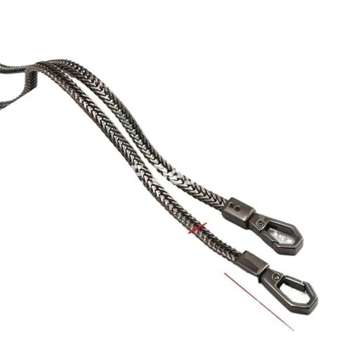 HEUchuan 40/100/120 cm Gold/Silber/Schwarz Taschengurt Ersatz Metall Schultergurt Umhängetasche Kette Taschenzubehör für Schulter Crossbody Bag(Black 6cm Wide,100cm(39.37in)) von HEUchuan