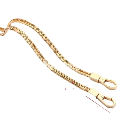 HEUchuan 40/100/120 cm Gold/Silber/Schwarz Taschengurt Ersatz Metall Schultergurt Umhängetasche Kette Taschenzubehör für Schulter Crossbody Bag(Gold 6cm Wide,120cm(47.24in)) von HEUchuan
