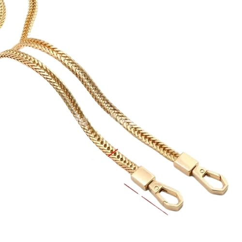 HEUchuan 40/100/120 cm Gold/Silber/Schwarz Taschengurt Ersatz Metall Schultergurt Umhängetasche Kette Taschenzubehör für Schulter Crossbody Bag(Gold 7cm Wide,120cm(47.24in)) von HEUchuan