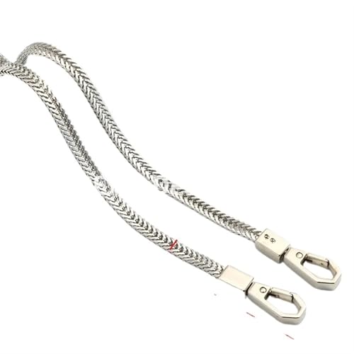 HEUchuan 40/100/120 cm Gold/Silber/Schwarz Taschengurt Ersatz Metall Schultergurt Umhängetasche Kette Taschenzubehör für Schulter Crossbody Bag(Silver 6cm Wide,100cm(39.37in)) von HEUchuan