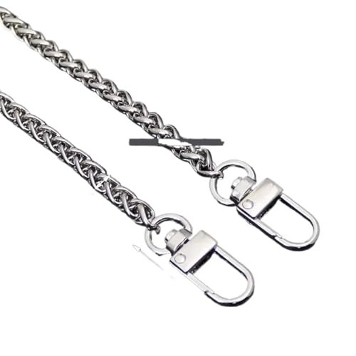 HEUchuan 40-120 cm Messenger Bag Chain Zubehör Ersatz for DIY handgefertigte Handtasche Workshop Studio abnehmbare Riemen Taschengurt für Schulter Crossbody Bag(Sliver,60cm) von HEUchuan