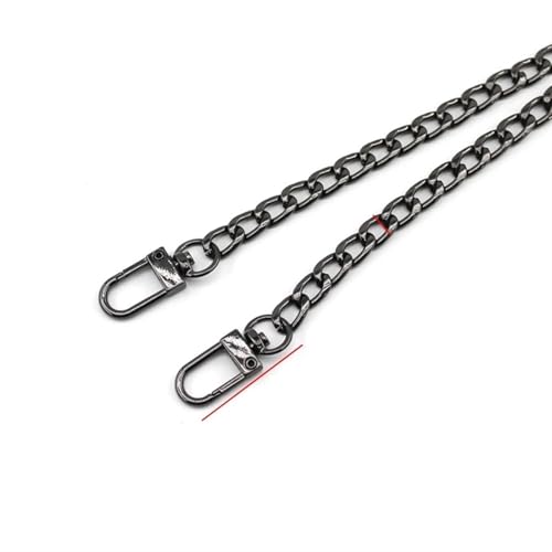HEUchuan 40-120CM 8mm Metall Geldbörse Kettenriemen Griff Ersatz Handtasche Umhängetasche Kette Zubehör Hellgold/Silber/Schwarz/Bronze für Schulter Crossbody Bag(Black,40cm) von HEUchuan