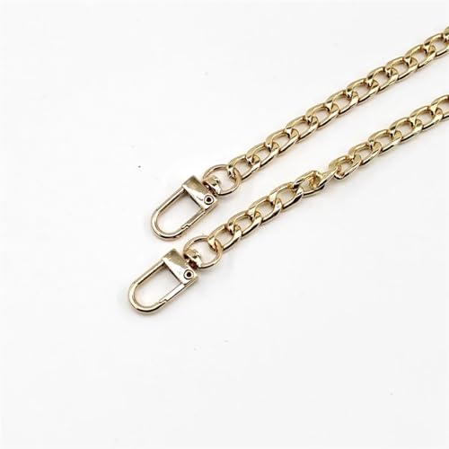 HEUchuan 40-120CM 8mm Metall Geldbörse Kettenriemen Griff Ersatz Handtasche Umhängetasche Kette Zubehör Hellgold/Silber/Schwarz/Bronze für Schulter Crossbody Bag(Light Golden,40cm) von HEUchuan