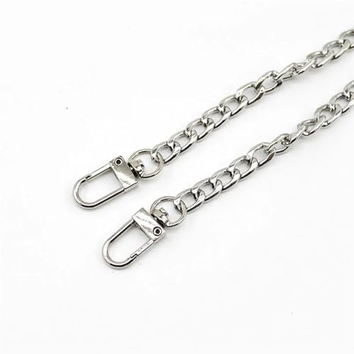 HEUchuan 40-120CM 8mm Metall Geldbörse Kettenriemen Griff Ersatz Handtasche Umhängetasche Kette Zubehör Hellgold/Silber/Schwarz/Bronze für Schulter Crossbody Bag(Silver,100cm) von HEUchuan