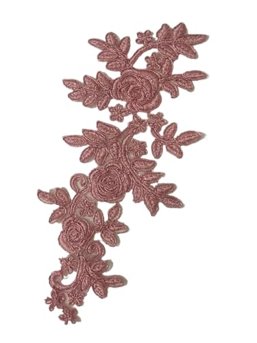 HEUchuan 4Pcs Lace Appliques Embroider Patch Wedding Dress Lace Decoration 19X8cm für die Herstellung von Nähmaschinen(Pink) von HEUchuan