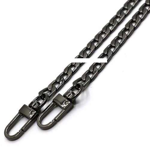 HEUchuan 60/100/110/120 cm Doppelverschluss Snap Clip Handtasche Geldbörse Kette Leder Taschengurt Griff Schulter ersetzen Reparatur DIY für Schulter Crossbody Bag(Black,110cm) von HEUchuan