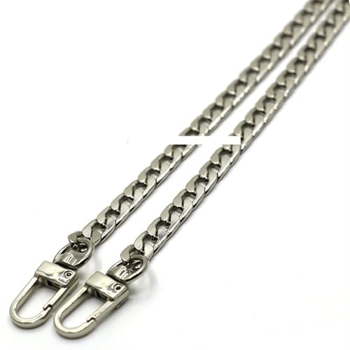 HEUchuan 60/100/110/120 cm Doppelverschluss Snap Clip Handtasche Geldbörse Kette Leder Taschengurt Griff Schulter ersetzen Reparatur DIY für Schulter Crossbody Bag(Silver,100cm) von HEUchuan