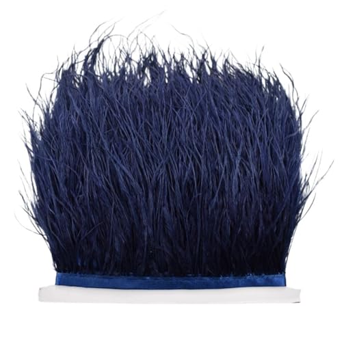 HEUchuan 8–10 cm Straußenfederbesatz for Handarbeiten und Kunsthandwerk, Federrockdekoration, Federn, Bandfransen für DIY Nähen Handwerk Dekoration(Blue2,10Meters) von HEUchuan