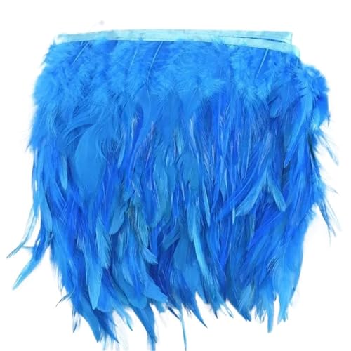 HEUchuan Fasanenfedern, Fransen, Hahnenfedern, Borten for Schal, Kleidung, Band, Nähen, Schmuck, Kunsthandwerk, Dekoration für DIY Nähen Handwerk Dekoration(Lake Blue,10 Meters) von HEUchuan