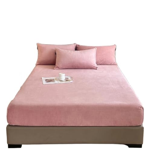 HEUchuan Flanell-Spannbettlaken, weiche, Bequeme Tagesdecke, einfarbig, Matratzenbezug, Warmer Bettschutz aus Samtstoff for den Winter für EIN Doppelbett(02,140x190x25cm 1pc) von HEUchuan