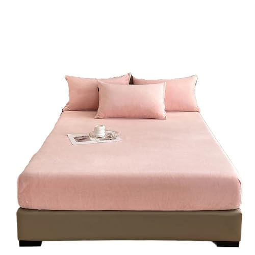 HEUchuan Flanell-Spannbettlaken, weiche, Bequeme Tagesdecke, einfarbig, Matratzenbezug, Warmer Bettschutz aus Samtstoff for den Winter für EIN Doppelbett(06,120x200x25cm 1pc) von HEUchuan