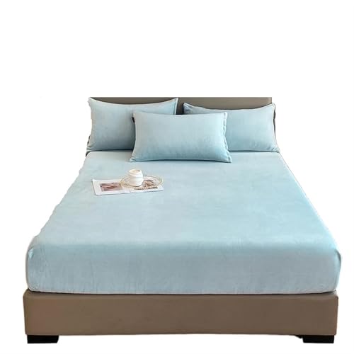 HEUchuan Flanell-Spannbettlaken, weiche, Bequeme Tagesdecke, einfarbig, Matratzenbezug, Warmer Bettschutz aus Samtstoff for den Winter für EIN Doppelbett(09,120x200x25cm 1pc) von HEUchuan