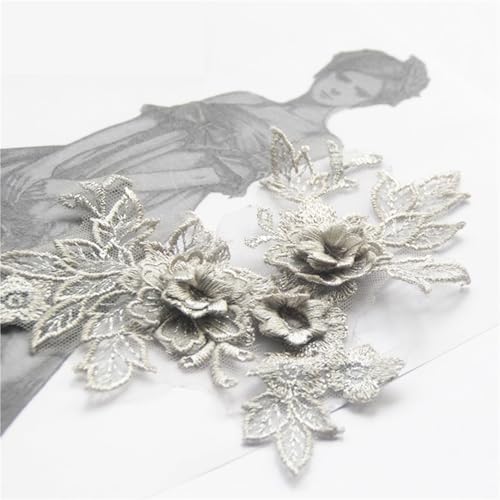 HEUchuan Flower Embroidered Lace Applique with Flower DIY Lace Fabric Trim Craft Wedding Dress Patches für die Herstellung von Nähmaschinen(Color 6) von HEUchuan