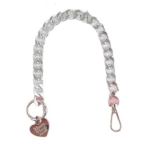 HEUchuan Lange Geldbörsenkette aus Metall, Griff, Ersatzkette, Handtasche, Umhängetasche, Kettenzubehör, Gold/Silber/Schwarz für Schulter Crossbody Bag(Black Pedant) von HEUchuan