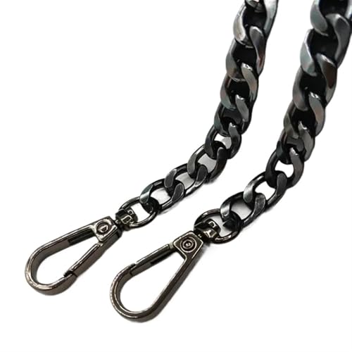 HEUchuan Metall-Aluminium-Taschenkette, Ersatzteile, Zubehör for handgewebte Schulterhandtasche, DIY handgefertigte abnehmbare Träger für Schulter Crossbody Bag(Black,40cm) von HEUchuan