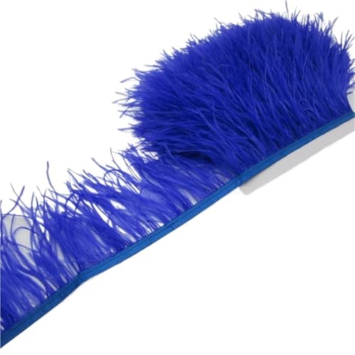 HEUchuan Straußenfederbesatz, Fransenfederband, 7,6–10,2 cm, 8–10 cm Breite, Nähen, Basteln, Kostüme, Dekoration für DIY Nähen Handwerk Dekoration(Blue1,10 Yards) von HEUchuan