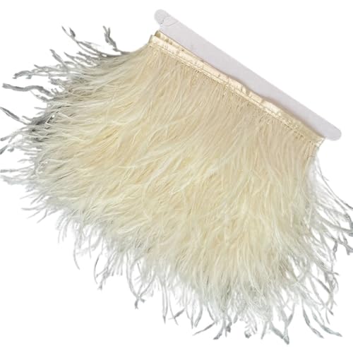 HEUchuan Straußenfedern-Besatz, 13–18 cm, 12,7–17,8 cm, Federfahnenband for DIY-Hochzeitskleid, Dekoration, Bastelzubehör für DIY Nähen Handwerk Dekoration(26,6 Meters) von HEUchuan