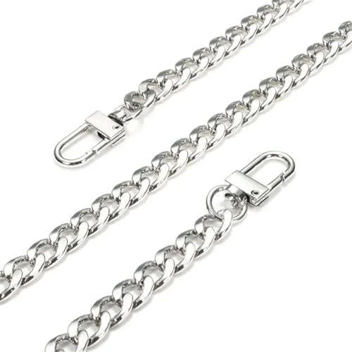 HEUchuan Tasche Kette Riemen Griff Schulter Umhängetasche Handtasche Tasche Metall Ersatz Ketten Tasche Teile Zubehör für Schulter Crossbody Bag(Silver,80cm) von HEUchuan