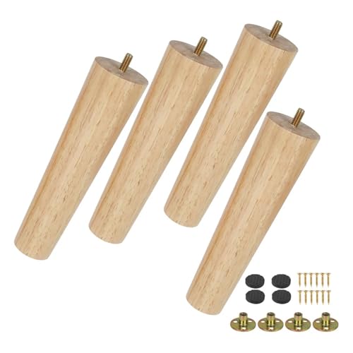 Möbelbeine aus Massivholz, Bausatz, 8/15/20 cm hoch, Möbelfüße, schräger Kegel, Ersatzsofabein for Schlafsofa, Schrank, Tisch und Stuhl für Couch, Liegestuhl(15cm 4PCS) von HEUchuan