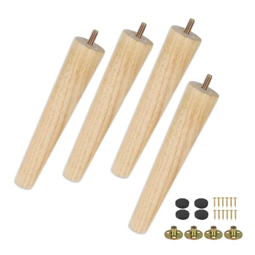 Möbelbeine aus Massivholz, Bausatz, 8/15/20 cm hoch, Möbelfüße, schräger Kegel, Ersatzsofabein for Schlafsofa, Schrank, Tisch und Stuhl für Couch, Liegestuhl(20cm 4PCS) von HEUchuan