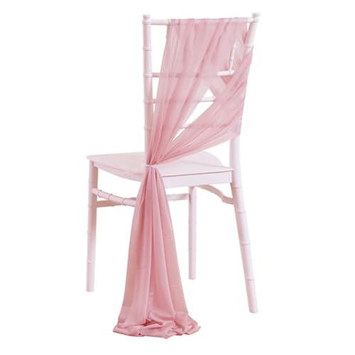 Stuhlschleifen 10/50PCS Chiffon Stuhl Schärpen Hochzeit Stuhl Dekoration 17x250cm for Hochzeit Gang Dekorationen Party Bankett Event(Dusty pink,50pcs) von HEUchuan