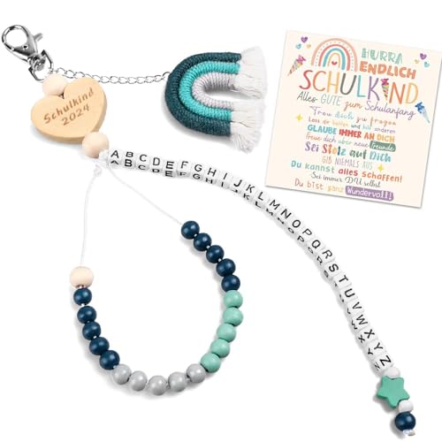 HEVIBK Geschenk für Jungen und Mädchen, Lucky Charms zum Schulanfang, mit Grußkarten-Geschenkset (Blau) von HEVIBK