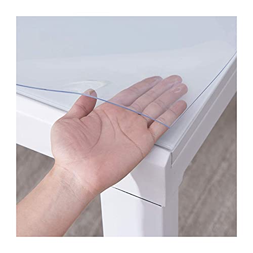 Rechteckig Transparente PVC Tischdecke Glasklar Tischfolie,Wasserdicht Hitzebest?Ndig Kratzfest Leicht Zu Reinigen Hochfest,Geeignet FüR KüChe Couchtisch Und Garten. 1mm-100x200cm von HEWE