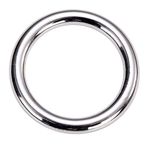 COOHC Metal O Rings 2 Inch Inner Diameter Welded Heavy Duty Seamless Molded Solid Round Ring (Silver 6 Pcs), Silver, 2" von HEWHITE