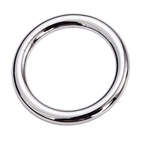 COOHC Metall-O-Ringe, 3,8 cm innen geschweißt, robust, nahtlos geformt, massiver runder Ring (Silber, 6 Stück), Silber von HEWHITE