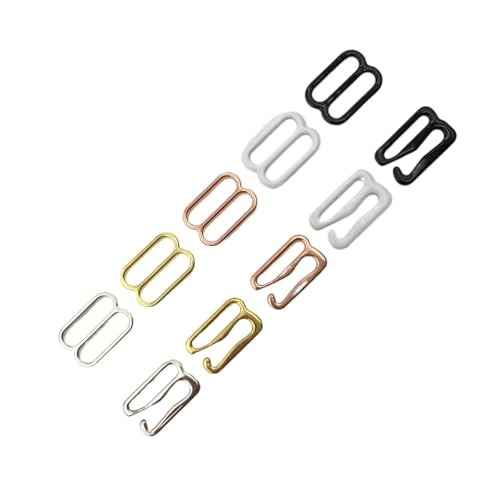 HEXHUASR 10 Sets Verschiedene Größen von BH-Haken und Schiebern Riemenversteller Schnallen 5 Farbe(Bianco,20mm) von HEXHUASR