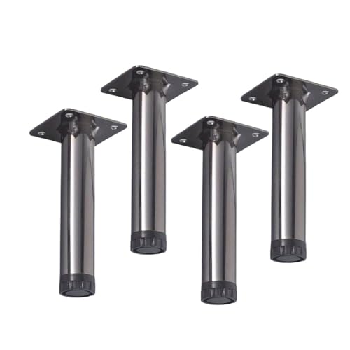 HEXHUASR 4 Stück Gun Grey 15 cm höhenverstellbare Möbelbeine Verstellbare Tischbeine Langlebige Sofabeine aus Metall Hardware-Beschläge von HEXHUASR