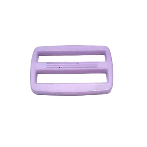 HEXHUASR 50 Stück 16–25 mm Kunststoffschnallen for Rucksack-Taschengurt, Tri-Glide-Schieber-Ring-Verschluss, Gurtband, Einstellhaken, DIY-Zubehör (Color : LightViolet, Size : 25mm) von HEXHUASR