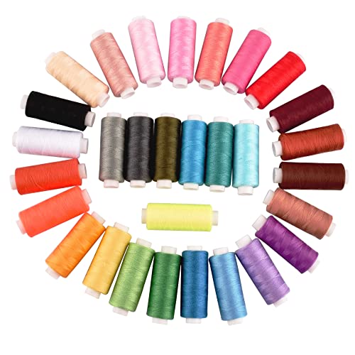 Nähmaschinengarn-Set, 60 Farben, Polyester-Garn, Nähgarn, 227 m pro Spule, für Handnähen, Reisen und Heimwerken Nähmaschinengarn-Set, 60 Farben, Polyester-Garn, Nähgarn, 227 m pro Spule, für Handnähen, Reisen und Heimwerken von HEXJOZEI