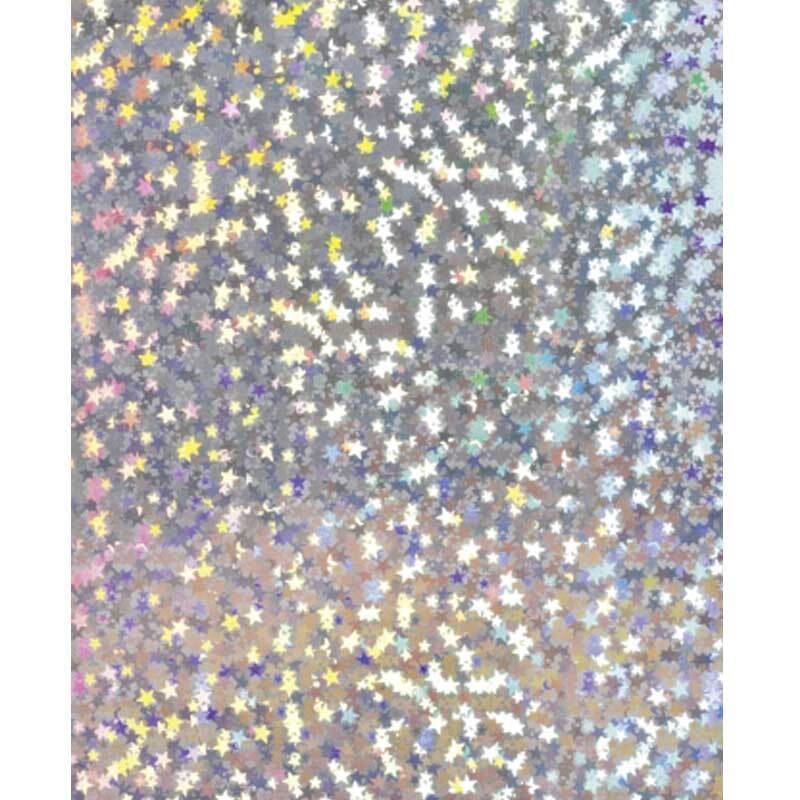 Holografiekarton Sterne silber 50x70cm von HEYDA