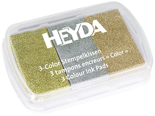 Heyda 204888466 Heyda 204888466 3-Color Stempelkissen 9 x 6 cm, (Metallic) (Metallic) von HEYDA