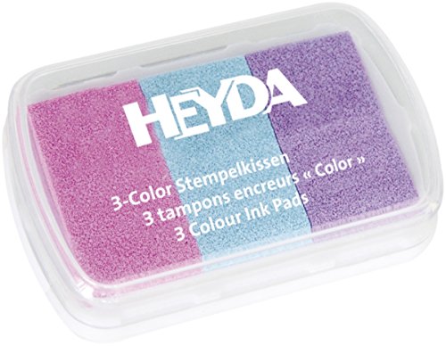 HEYDA Stempelkissen 3-Color, rosa/hellblau/flieder VE = 1 von Heyda