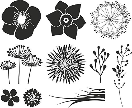 Heyda 204888690 Stempel-Set „Blumen“ Setgröße 12 x 10 x 3 cm, 10 Holz-Stempel von Heyda