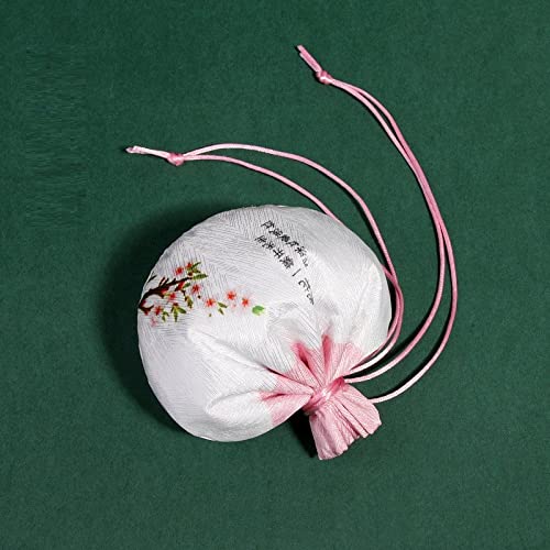 Schmuckbeutel aus Seide mit Kordelzug, bestickte Schmucktasche aus Brokatseide, 4 Beutel mit Blumenmuster, Geschenkbeutel mit Kordelzug, leerer Duftbeutel, Hanfu-Accessoires, Anhänger(Pink) von HEYDGBBZ