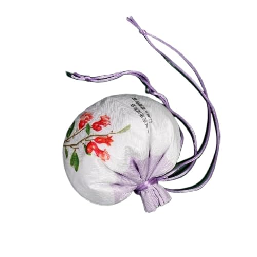 Schmuckbeutel aus Seide mit Kordelzug, bestickte Schmucktasche aus Brokatseide, 4 Beutel mit Blumenmuster, Geschenkbeutel mit Kordelzug, leerer Duftbeutel, Hanfu-Accessoires, Anhänger(Purple) von HEYDGBBZ