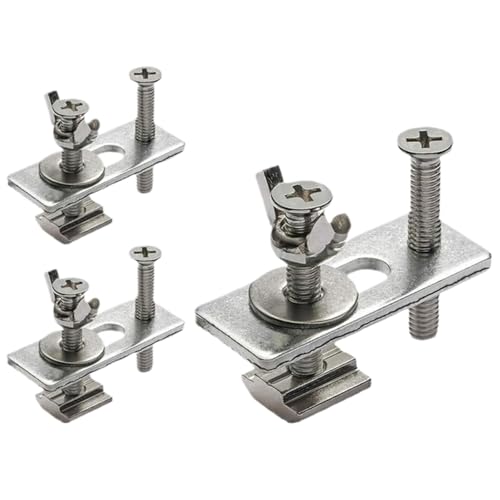 T-Schienen-Halteklemme für die Holzbearbeitung, 4 Sets, silberne Klemmen, Elektrowerkzeug-Hardware-Zubehör T-Schienen-Halteklemme für die Holzbearbeitung, 4 Sets, silberne Klemmen, Elektrowerkzeug-Hardware-Zubehör von HEYDGBBZ