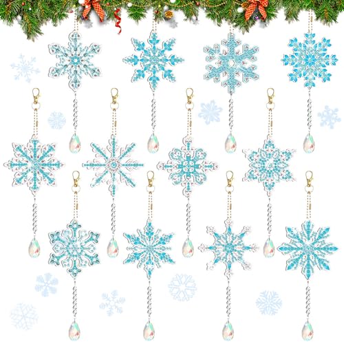 12 Stück Diamant Painting Weihnachten,5D Diamond Painting Weihnachten Anhänger Schneeflocken,Diamond Painting Schlüsselanhänger Beidseitig,DIY Diamond Painting Schlüsselanhänger Set 12 Stück Diamant Painting Weihnachten,5D Diamond Painting Weihnachten Anhänger Schneeflocken,Diamond Painting Schlüsselanhänger Beidseitig,DIY Diamond Painting Schlüsselanhänger Set von HEYIDAMAI