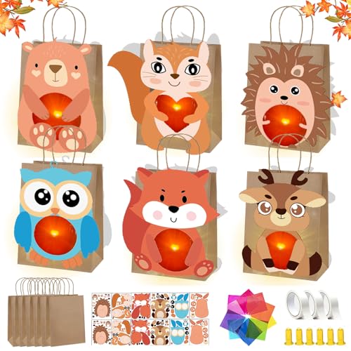 HEYIDAMAI 6er Laternen zum Selber Basteln für Kinder, Laternen Bastelset mit LED und mit Buntglas Effekt, Fuchs, Eule, Eichhörnchen, Elch, Bär, Igel Laterne Bastelset, für Mädchen und Jungen HEYIDAMAI 6er Laternen zum Selber Basteln für Kinder, Laternen Bastelset mit LED und mit Buntglas Effekt, Fuchs, Eule, Eichhörnchen, Elch, Bär, Igel Laterne Bastelset, für Mädchen und Jungen von HEYIDAMAI