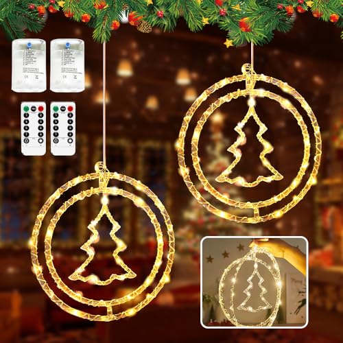 HEYIDAMAI Weihnachtsbaum Fenster LED, 2 Stück Fensterbeleuchtung Weihnachten, LED Weihnachtsbaum Fensterdeko, Fenster Weihnachtsbeleuchtung, mit 8 Blinkenden Modi & Fernbedienung, Batterie & USB HEYIDAMAI Weihnachtsbaum Fenster LED, 2 Stück Fensterbeleuchtung Weihnachten, LED Weihnachtsbaum Fensterdeko, Fenster Weihnachtsbeleuchtung, mit 8 Blinkenden Modi & Fernbedienung, Batterie & USB von HEYIDAMAI