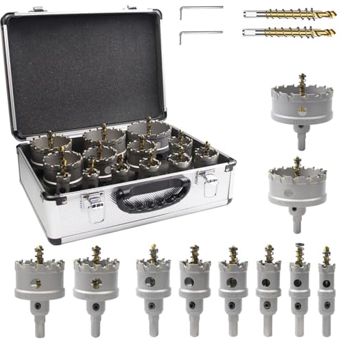 Lochsäge Für Metall,Kernbohrer Metall,Metall Lochsäge,14 Pcs,TCT Lochschneider, mit 2 * Extra Titan-beschichtete Pilot-Center-Bohrer und 2 * L-Schlüssel.für Edelstahl, Eisen, Holz, Kunststoff Lochsäge Für Metall,Kernbohrer Metall,Metall Lochsäge,14 Pcs,TCT Lochschneider, mit 2 * Extra Titan-beschichtete Pilot-Center-Bohrer und 2 * L-Schlüssel.für Edelstahl, Eisen, Holz, Kunststoff von HEYOUTH