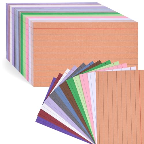 HEYPLACE Farbige Karteikarten, Karteikarten, eine linierte Seite, eine leere Seite, Notizkarten, Lernkarten, 12 Farben für Schule, Lernen, Memo, 7,6 x 12,7 cm, 600 Stück HEYPLACE Farbige Karteikarten, Karteikarten, eine linierte Seite, eine leere Seite, Notizkarten, Lernkarten, 12 Farben für Schule, Lernen, Memo, 7,6 x 12,7 cm, 600 Stück von HEYPLACE